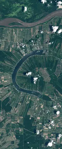 The letter C seen from orbit at False River, Louisiana