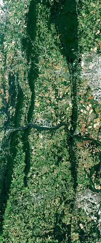 The letter H seen from orbit at Brunswick, Maryland
