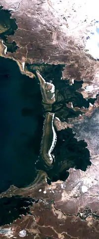 The letter I seen from orbit at Borgarbyggð, Iceland