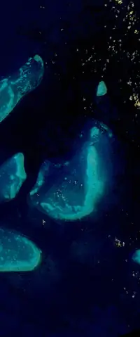 The letter J seen from orbit at Great Barrier Reef
