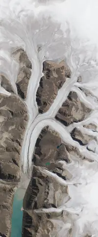 The letter K seen from orbit at Sirmilik National Park, Canada