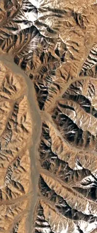 The letter K seen from orbit at Golmud, China