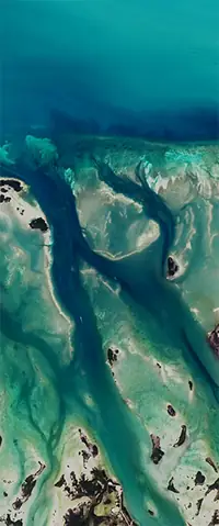 The letter R seen from orbit at Florida Keys