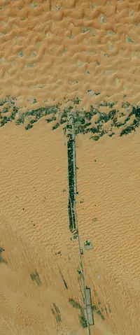 The letter T seen from orbit at Liwa, United Arab Emirates